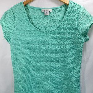 Liz Claiborne Women's Small Green Scrunch Top